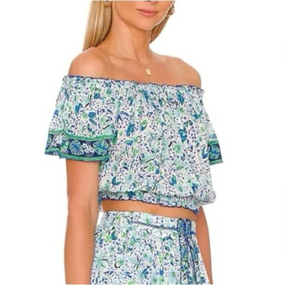 Poupette St Barth Camilla Top in Blue Monaco in Blue Monaco